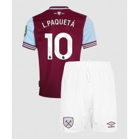 Camiseta West Ham United Lucas Paqueta #10 Primera Equipación Replica 2024-25 para niños mangas cortas (+ Pantalones cortos)